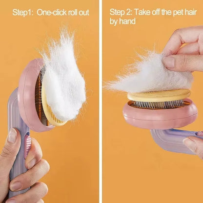 Pumpkin Pet Cat Grooming Comb Self Cleaning Slicker Brush for Cat Puppy Rabbit Removes Loose Underlayers and Tangled Hair Comb